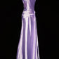 Vintage langes, elegantes Satinkleid in Lila NV6607