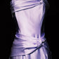 Vintage langes, elegantes Satinkleid in Lila NV6607