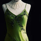 Vintage Vine Wrapped Summer Green Long Formal Dress Exquisite Beaded Vine NV6608