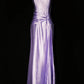 Vintage langes, elegantes Satinkleid in Lila NV6607
