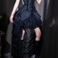 Black Lace Corset Long Chiffon Prom Dress Evening Dress Party Dress nv5132