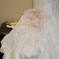 White Satin Strapless Ball Gown with Floral Detail Vintage Evening Dress NV6552
