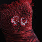 NiceVestidos--Glamorous Embroidered Red Strapless Evening Dress NV5788