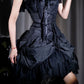 Black Lace Corset Long Chiffon Prom Dress Evening Dress Party Dress nv5132