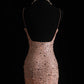 Pink vintage handmade dress with sequin beads sparkling stars. Long chiffon ball gown or evening dress nv5206