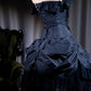 Black Lace Corset Long Chiffon Prom Dress Evening Dress Party Dress nv5132