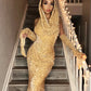 Gorgeous Shiny Glamorous Red/Gold Sequin Bodycon Prom Gown Evening Gown Party Dress nv3238
