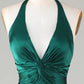 Green Sexy Backless Deep V Neck Mermaid Satin Long Bridesmaid Dresses Ball Gowns Evening Dresses nv1986