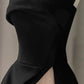 Black off-shoulder stylish elegant long satin tulle ball gown evening dress nv3183