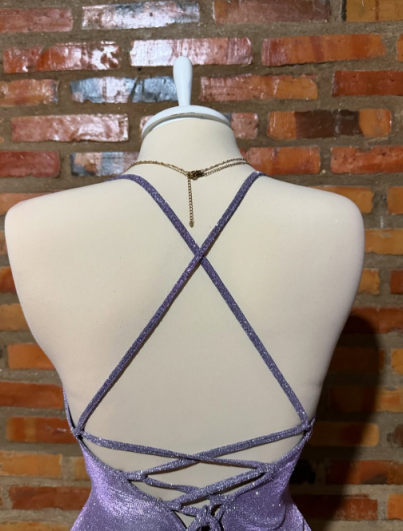 NiceVestidos--Purple Sparkling Short Satin Homecoming Dress NV5689