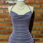 NiceVestidos--Purple Sparkling Short Satin Homecoming Dress NV5689