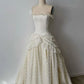 NiceVestidos--Vintage Strapless Lace High-End Wedding Dress, Court Style Corset 3D Floral Embellished Ball Gown for Retro Wedding NV5891
