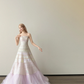 Pink Ombre Strapless Tiered Sequin Tulle Ball Gown Prom Dress  NV7138