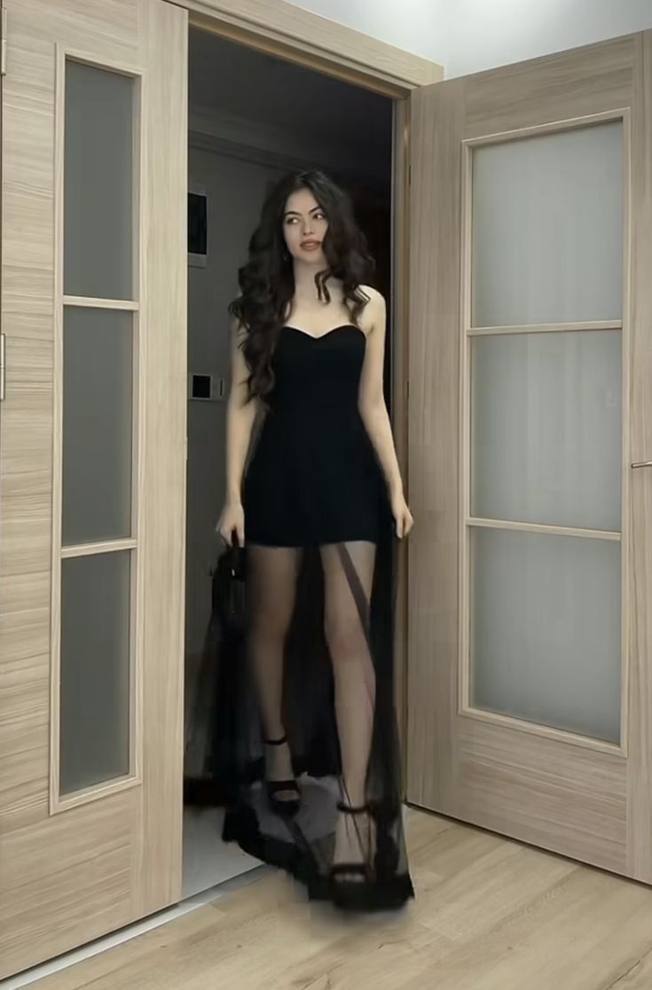 Schwarzes Tube-Top, sexy, langes Ballkleid, Abendkleid, Partykleid, NV2182