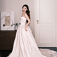 Light Blush Pink Strapless Satin Ball Gown Wedding Dress Bridal Gown  NV7223