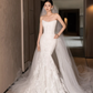 Sweetheart Strapless Lace Mermaid Wedding Dress Beaded Long Train Bridal Gown  NV7198