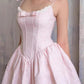 Pink Sweet Fashion Short Lace satin Homecoming Dress Birthday Party Dress nv4884