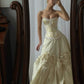 Robe de soirée longue en forme de A, élégante, taille haute, motif floral tridimensionnel, robe de mariée, robe d'invité, automne, nv2654