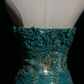 Strapless Peacock Green 1920s Gatsby Midi Prom Dress 3D Floral Appliques Sheer Boned Bodice Pleated Skirt Rhinestone Formal Gown  NV6896