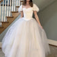NiceVestidos - Robe de mariée princesse blanche longue en tulle, simple et élégante, NV5829