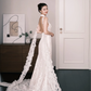 White Halter High Neck Lace Mermaid Wedding Dress  NV7229