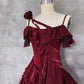 Belle robe de bal sirène longue et élégante en satin rouge nv4819