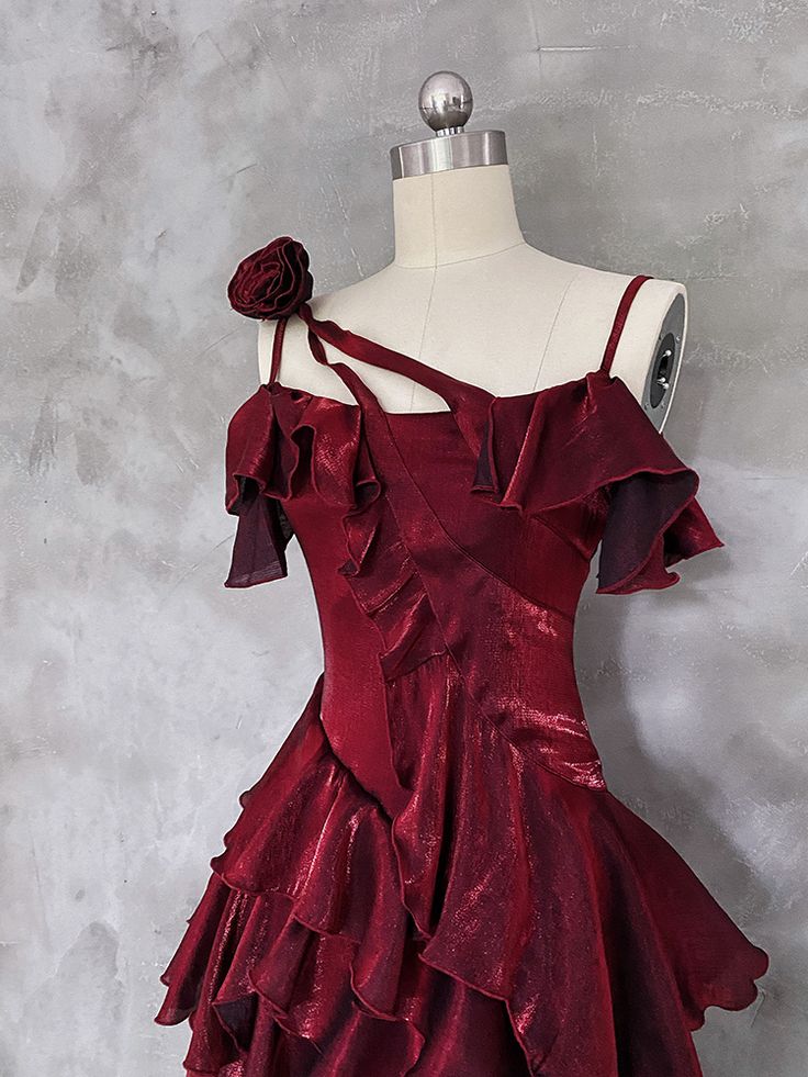 Belle robe de bal sirène longue et élégante en satin rouge nv4819