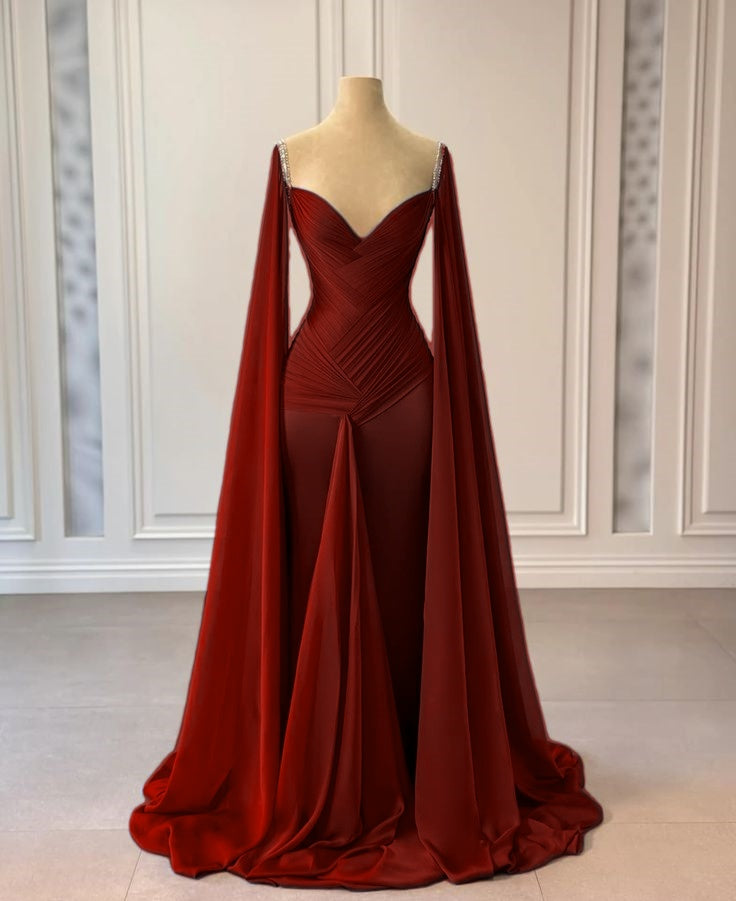 Blue Fashion Ruffle Elegant Long Satin Floor Length Rhinestone Strap Prom Dress Evening Dress Party Dress nv5119