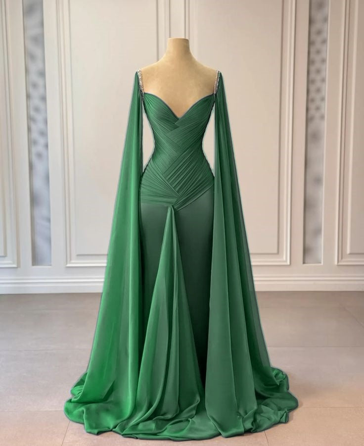 Blue Fashion Ruffle Elegant Long Satin Floor Length Rhinestone Strap Prom Dress Evening Dress Party Dress nv5119