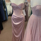 Pink Gorgeous Shiny Exquisite Beaded Long satin Slit Elegant Sexy Ball Gown Evening Dress Party Dress nv4146
