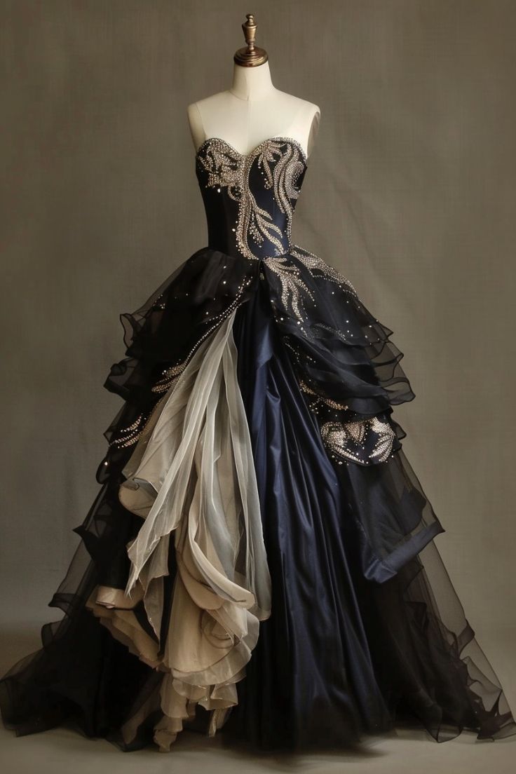Robe de soirée longue et élégante en tulle à volants, magnifique robe de bal bleue exquise et perlée nv3372
