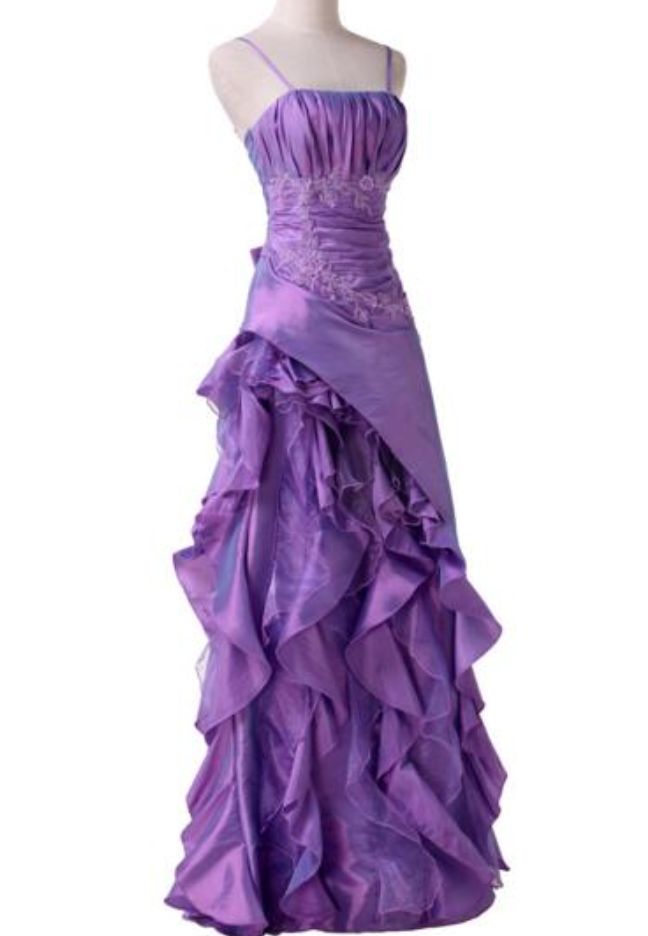 Dark Purple Retro Fashion Elegant Exquisite Beaded Spaghetti Strap Long Satin Lace Ball Gown Evening Dress nv3627