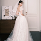 Puff Sleeve Lace Ballgown Wedding Dress Square Neck Bridal Gown  NV7267