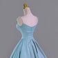 Blue long satin ball gown evening dress party dress nv4861