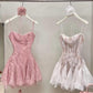 Light /Dark Pink Sweet Spaghetti Strap Lace Short Princess Homecoming Dress Party Dress Graduation Dress nv3287