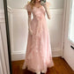 Pink sweet cute long Chiffon prom dress evening dress Christmas holiday party dress nv3065