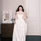 Sweetheart Strapless Bridal Gown, High Waist Draped Flowy Wedding Dress  NV7261