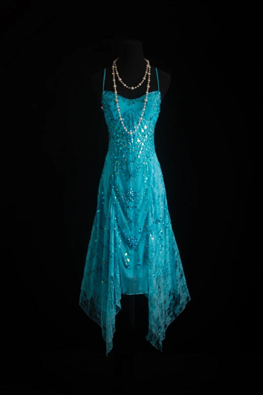 NiceVestidos--blingbling Elegant Fairy Like Turquoise Beaded Prom Dress NV5789