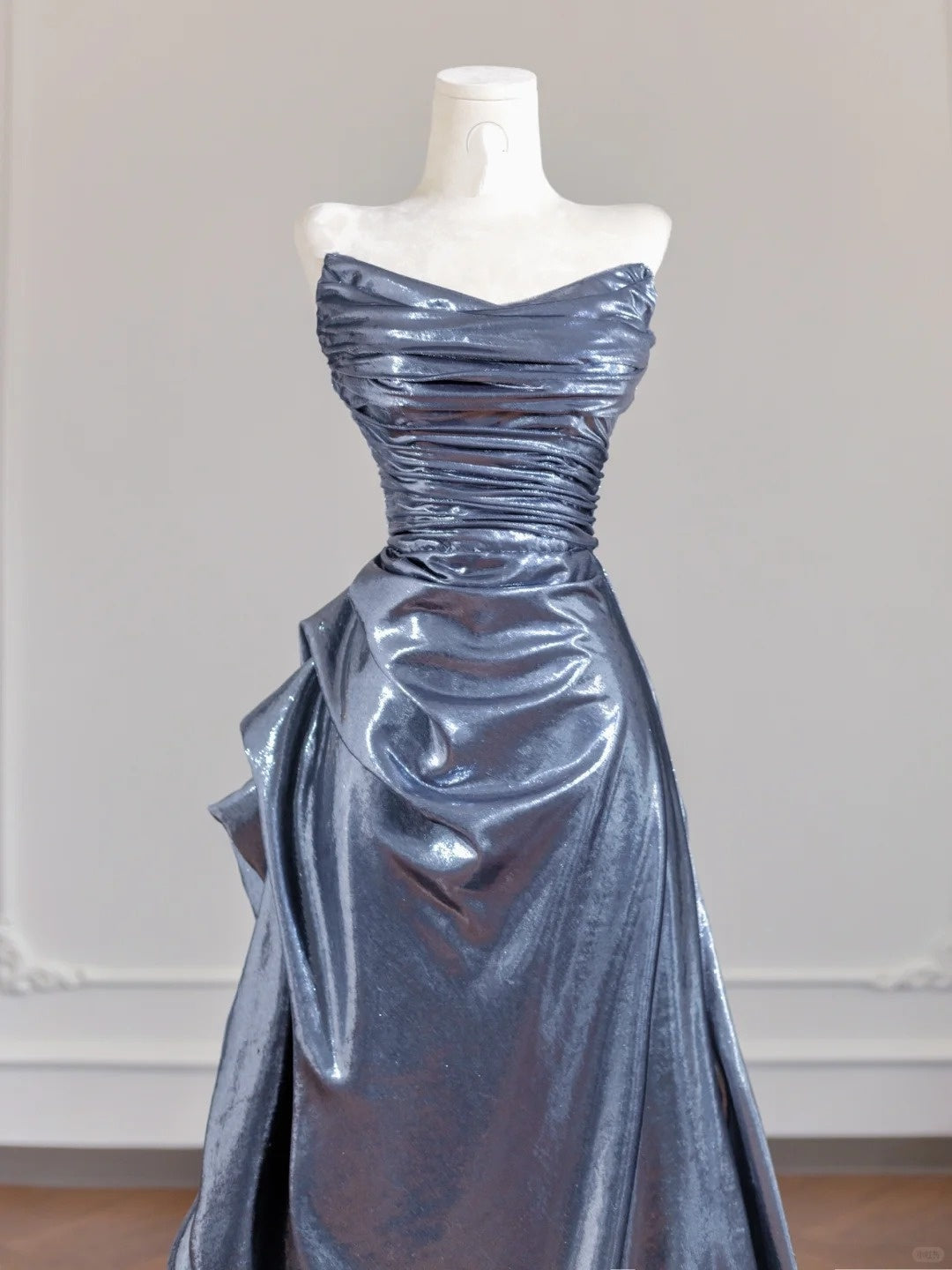 Silver-gray fashionable long satin Prom Dress evening dress nv4963