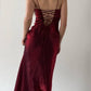 NiceVestidos--Burgundy Retro Long Satin Prom Dress Homecoming Dress Fairy Dress Nv5589