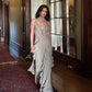 Gray Green Fashion Elegant V Neck Long Chiffon Ball Gown Evening Dress Party Dress nv3336