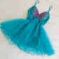 Teal Butterfly Beaded Short Chiffon Fantasy Fairy Homecoming Dress Birthday Party Dress nv5191