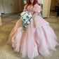 NiceVestidos - Robe de mariée longue en dentelle florale rose exquise NV5832