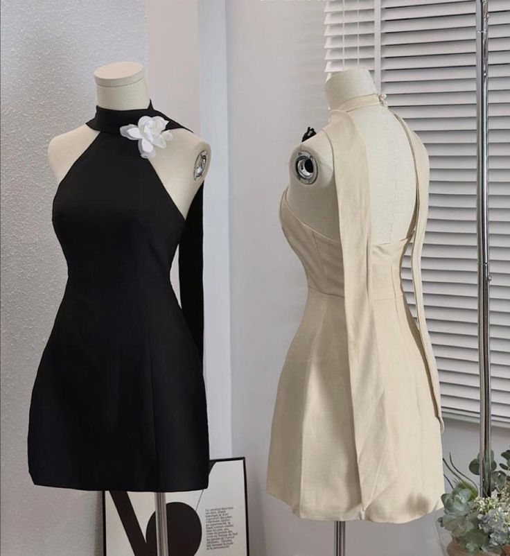 Schwarz/Rosa Einfaches, modisches, kurzes Homecoming-Kleid, Urlaubs-/Geburtstagspartykleid nv3095