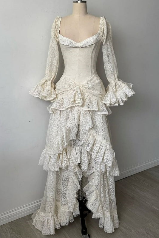 NiceVestidos-_long sleeves prom Long, exquisite lace ball gown NV6030