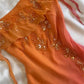 Orange Fashion Gradient Gorgeous Spaghetti Strap Beaded Long Chiffon Ball Gown Evening Dress Party Dress nv3664