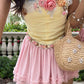 Pink Floral Sweet Short Satin Homecoming Dress Party Dress nv4874