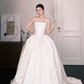 Strapless Satin Ball Gown Wedding Dress, Minimalist Bridal Gown  NV7347