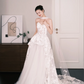 Sweetheart Lace Tulle Wedding Dress 3D Floral With Cape Bridal Gown  NV7216