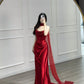 Red Elegant Beautiful Charming Long Satin Mermaid Slim Fit Floor-Length Trailing Ball Gown Evening Gown Party Dress Prom Gown nv3991